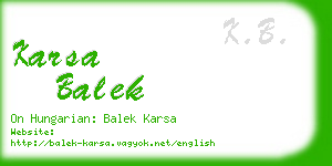 karsa balek business card
